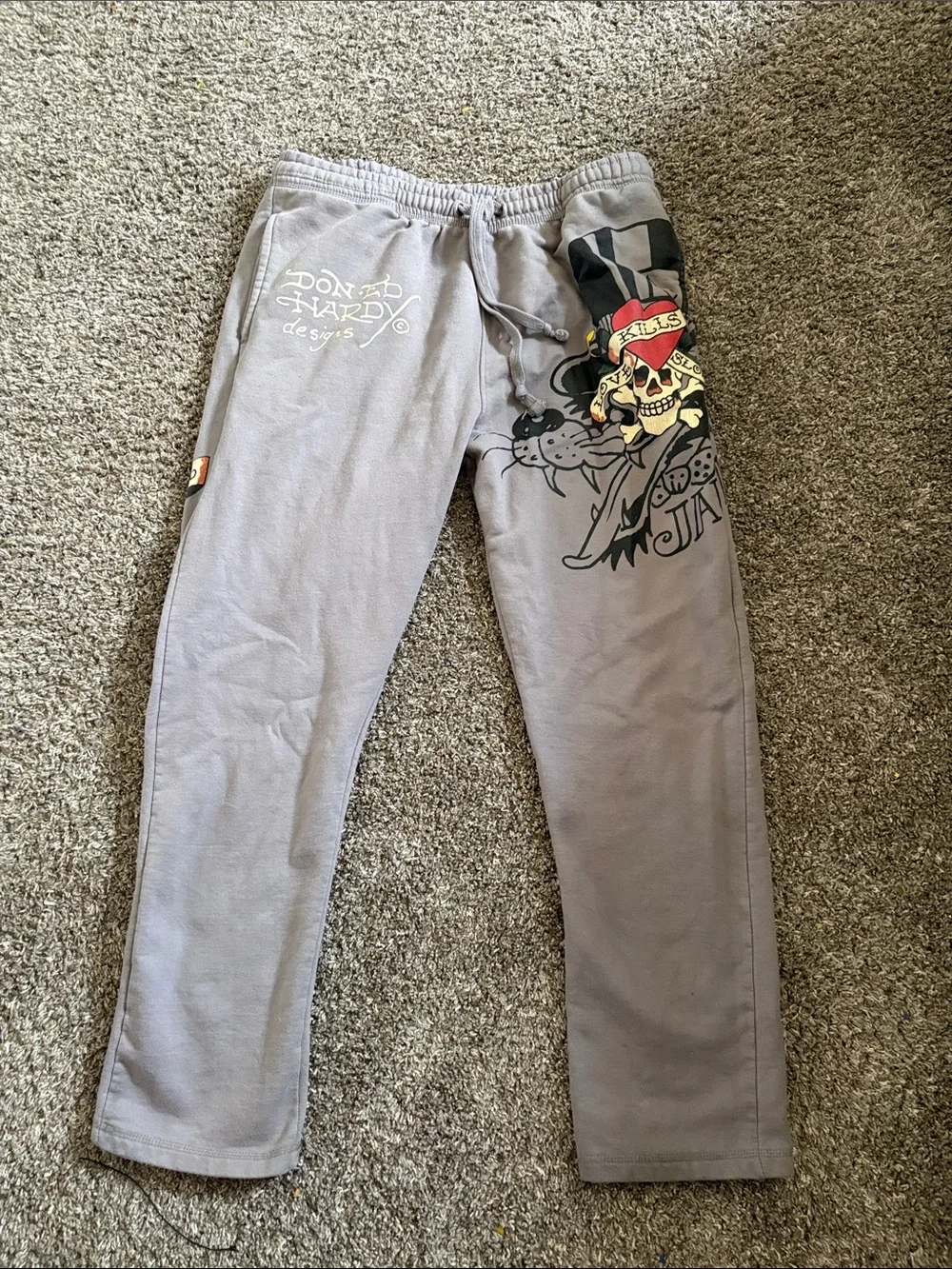 Ed Hardy Gray jacket and Sweatpants